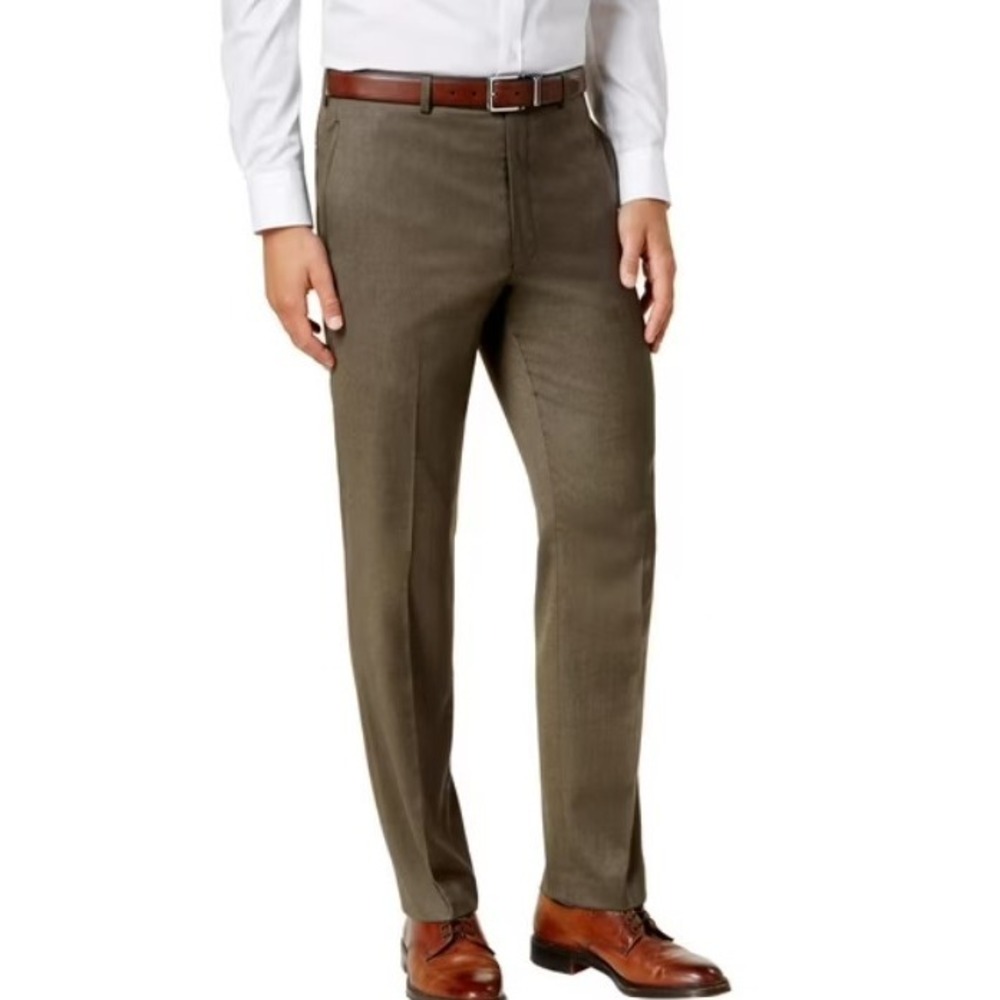 Lauren Ralph Lauren Dress Pants Mens 38X34 Taupe‎ Classic-Fit Microtwill NWT $95